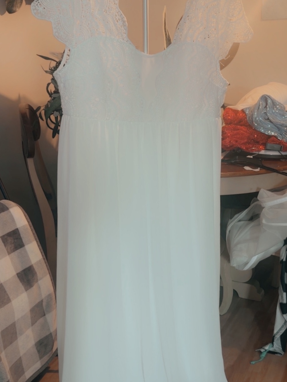 SHEIN White Lace Bodice Wedding Dress - Picture 9 of 13